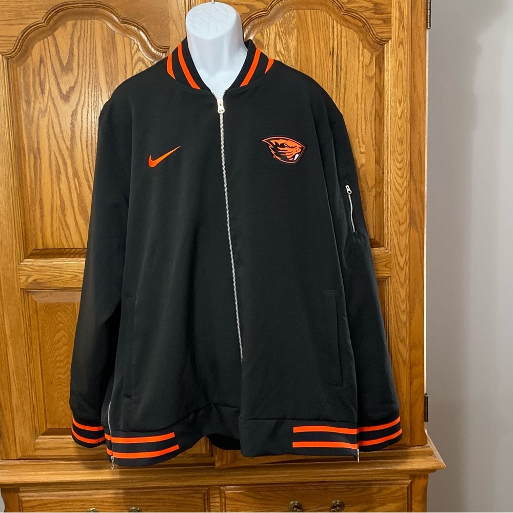 Nike Men’s Black Oregon State Beavers Full-Zip Bomber Jacket Sz 3XL‎ Football